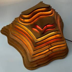 Carved Topographical Table Lamp